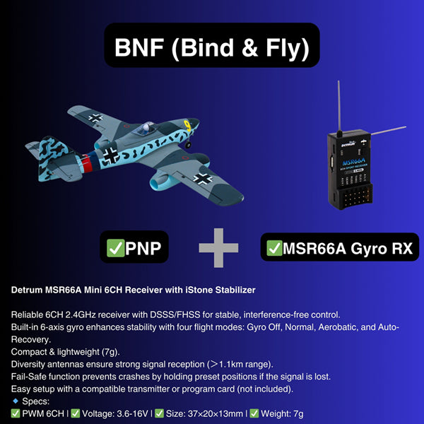 Dynam Messerschmitt Me-262 V3 6S 12-Blade Twin 70mm EDF Jet 1.5m w/ Flaps