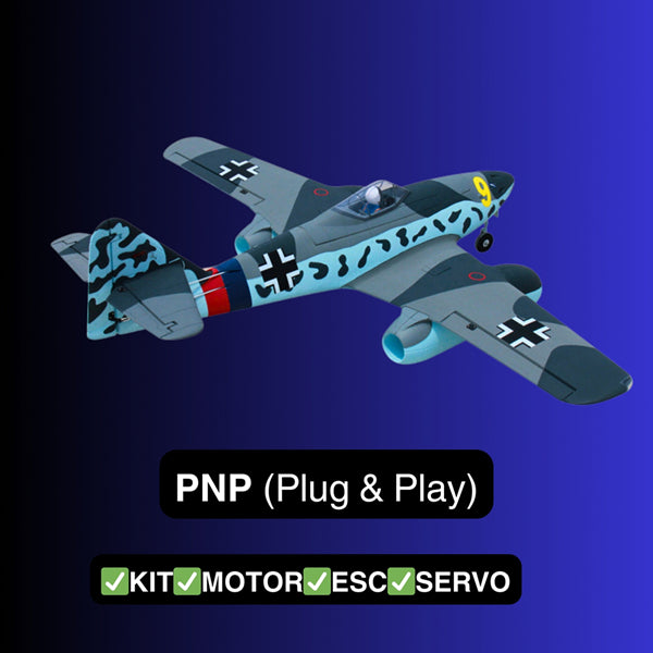 Dynam Messerschmitt Me-262 V3 6S 12-Blade Twin 70mm EDF Jet 1.5m w/ Flaps
