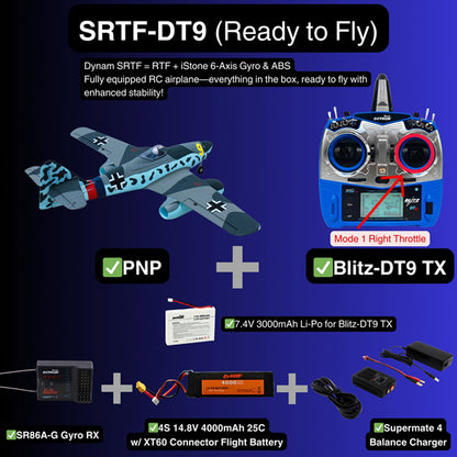 Dynam Messerschmitt Me-262 V3 6S 12-Blade Twin 70mm EDF Jet 1.5m w/ Flaps