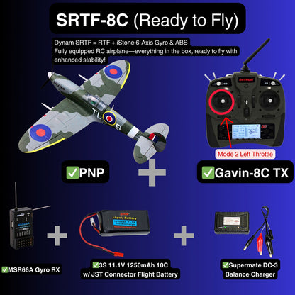 Dynam 900mm Mini Spitfire V2 RC Warbird Wingspan