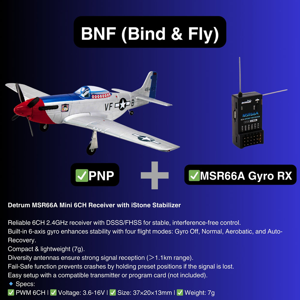Dynam P-51 Mustang V2 Fred Glover RC Warbird 1.2m Wingspan
