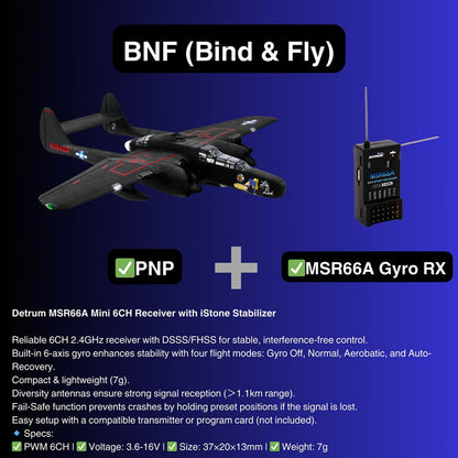 Dynam 1.5m P-61 Black Widow 4S Twin-Engine RC Warbird w/ Flaps