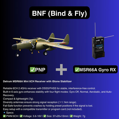 Dynam P-61 Black Widow Green 4S Twin-Engine RC Warbird 1.5m w/ Flaps