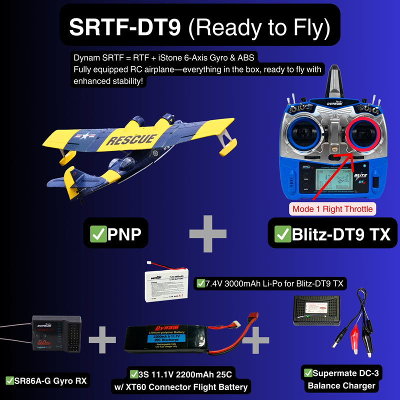 Dynam 1.5m PBY Catalina V2 Blue Twin-Engine RC Float Plane