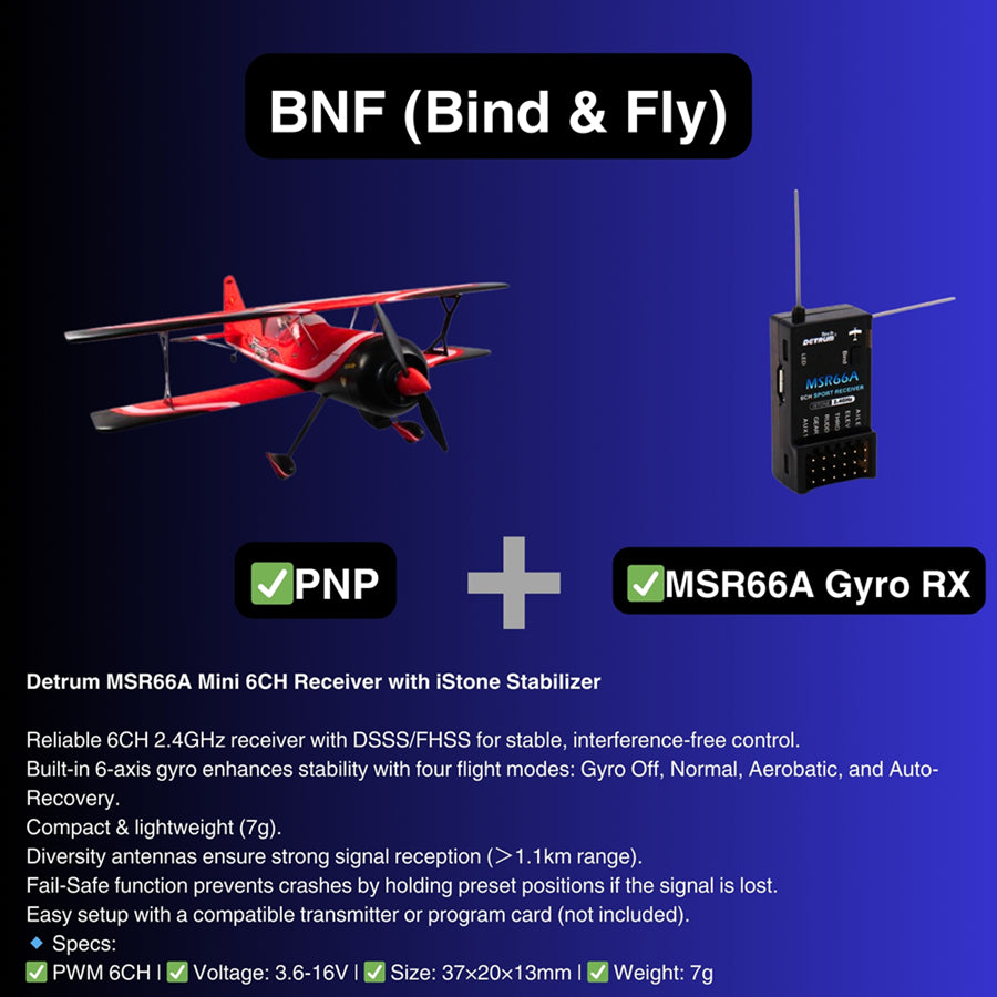 Dynam 1.2m Pitts Python Model 12 Red 4S RC 3D Aerobatic/Sport Biplane