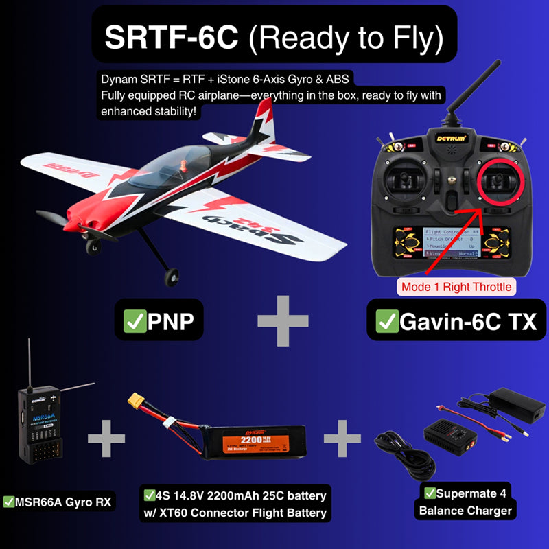 Dynam 1.25m Sbach 342 4S RC 3D Foam Aerobatic Sport Airplane