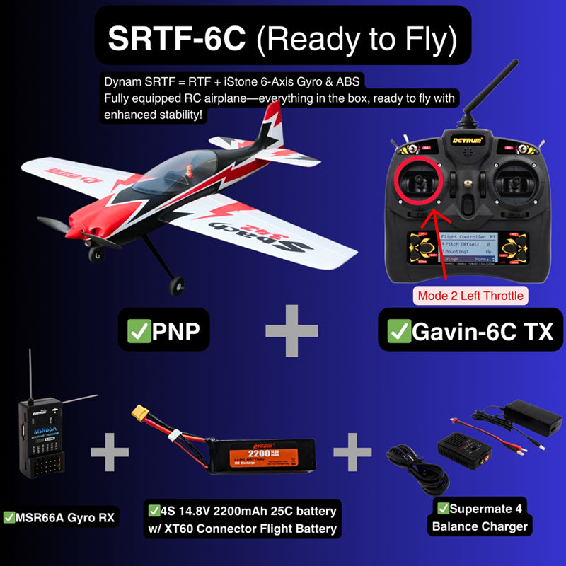 Dynam 1.25m Sbach 342 4S RC 3D Foam Aerobatic Sport Airplane