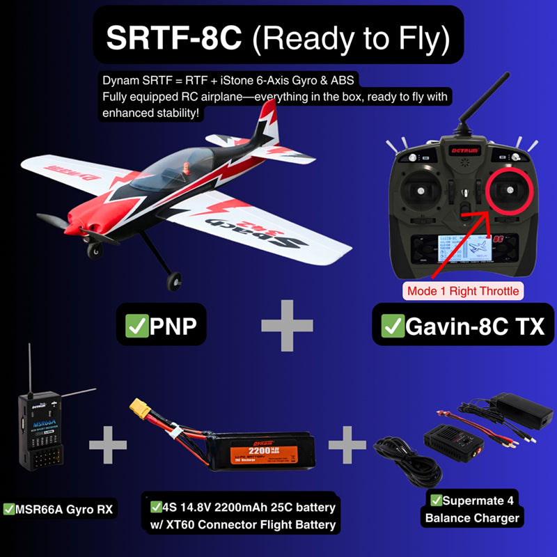 Dynam 1.25m Sbach 342 4S RC 3D Foam Aerobatic Sport Airplane