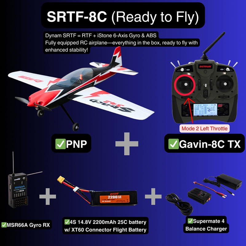 Dynam 1.25m Sbach 342 4S RC 3D Foam Aerobatic Sport Airplane