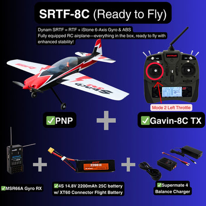 Dynam 1.25m Sbach 342 4S RC 3D Foam Aerobatic Sport Airplane