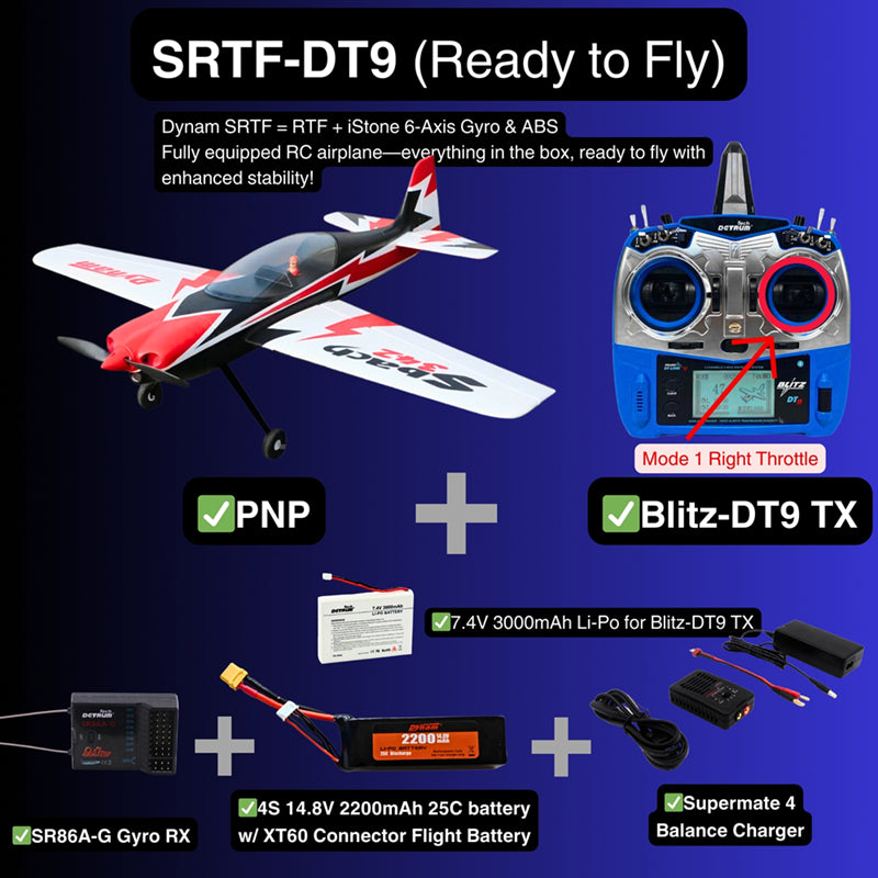 Dynam 1.25m Sbach 342 4S RC 3D Foam Aerobatic Sport Airplane