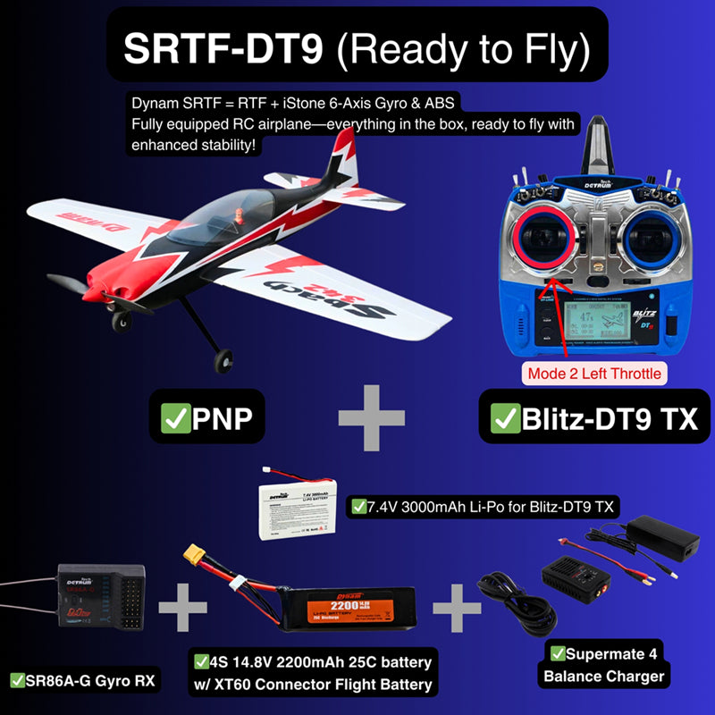 Dynam 1.25m Sbach 342 4S RC 3D Foam Aerobatic Sport Airplane