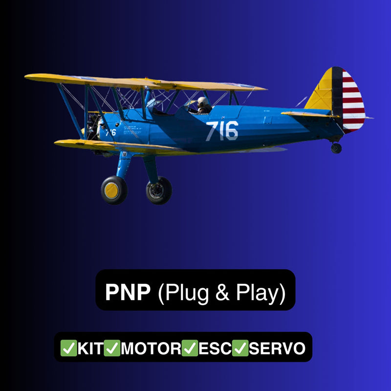 Dynam 1.3m Stearman PT-17 Blue 4S RC Biplane