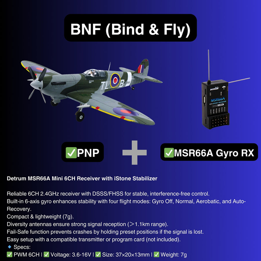 Dynam 1.2m Supermarine Spitfire V3 RC Warbird w/ Flaps