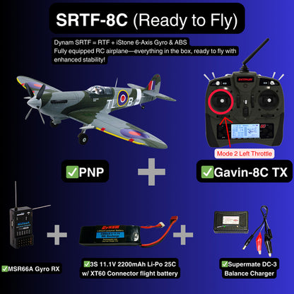 Dynam 1.2m Supermarine Spitfire V3 RC Warbird w/ Flaps