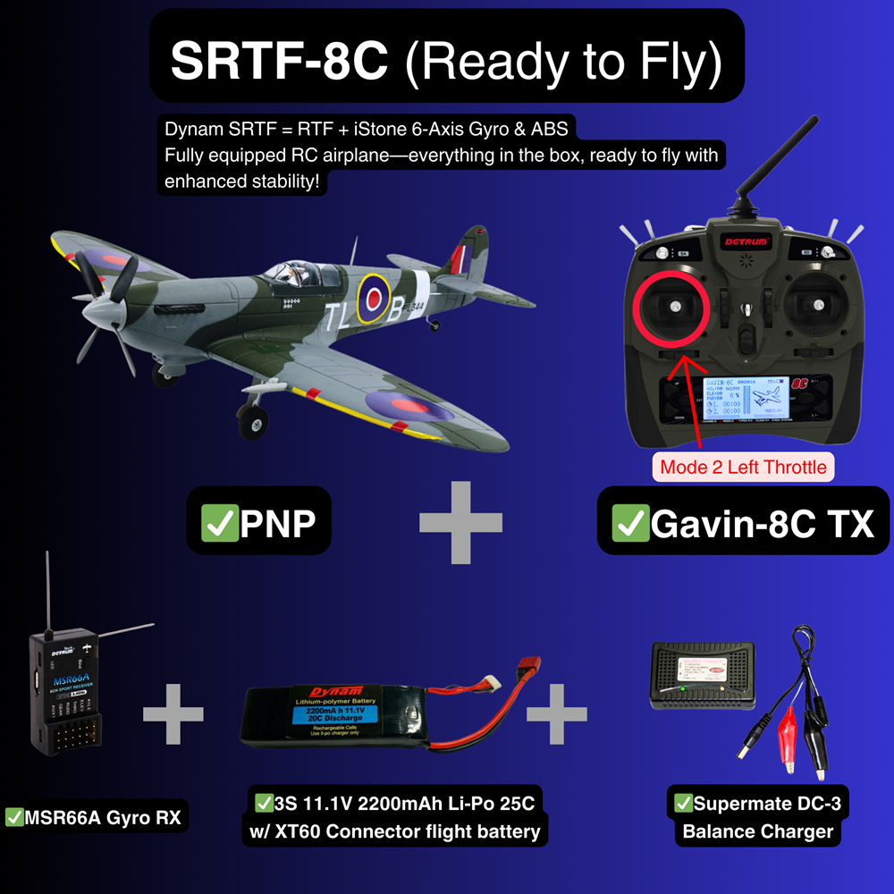 Dynam 1.2m Supermarine Spitfire V3 RC Warbird w/ Flaps
