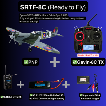 Dynam 1.2m Supermarine Spitfire V3 RC Warbird w/ Flaps