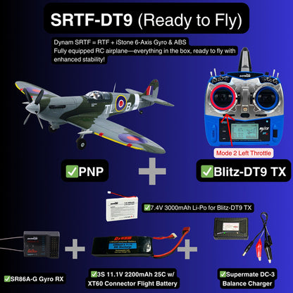 Dynam 1.2m Supermarine Spitfire V3 RC Warbird w/ Flaps