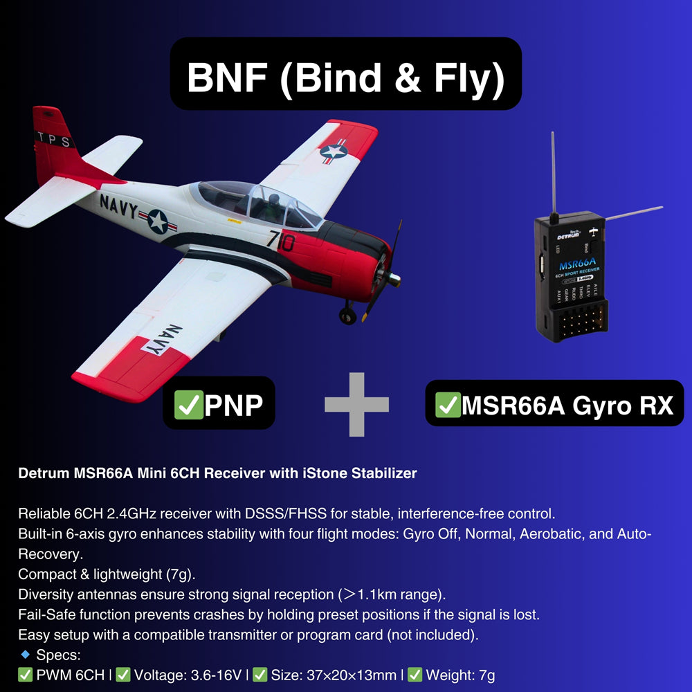 Dynam T-28 Trojan V2 Red 4S RC Warbird 1.3m w/ Flaps