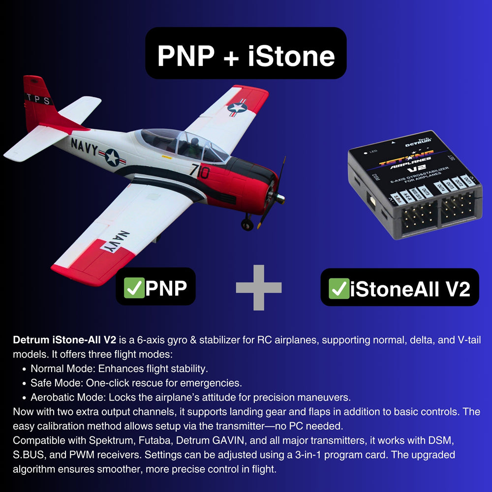 Dynam T-28 Trojan V2 Red 4S RC Warbird 1.3m w/ Flaps