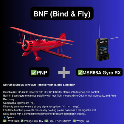 Dynam Red 1.3m Waco YMF-5D V2 4S RC Biplane Wingspan