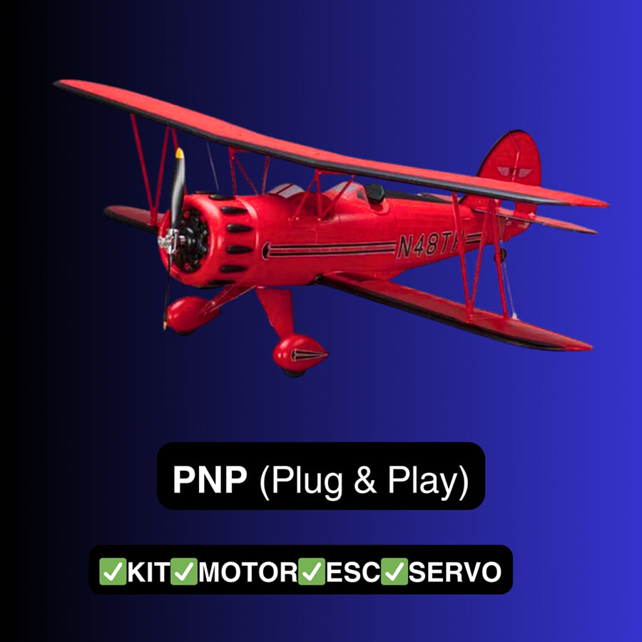 Dynam Red 1.3m Waco YMF-5D V2 4S RC Biplane Wingspan