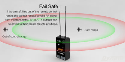 Detrum Black Blitz-DT9 9CH Smart Programming/Telemetry RC Transmitter w/ iStone SR86A Stabilizer Receiver