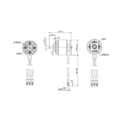 TomCat G10 3514-1150KV Outrunner Motor for (10 Glow) Balsa EP Airplane