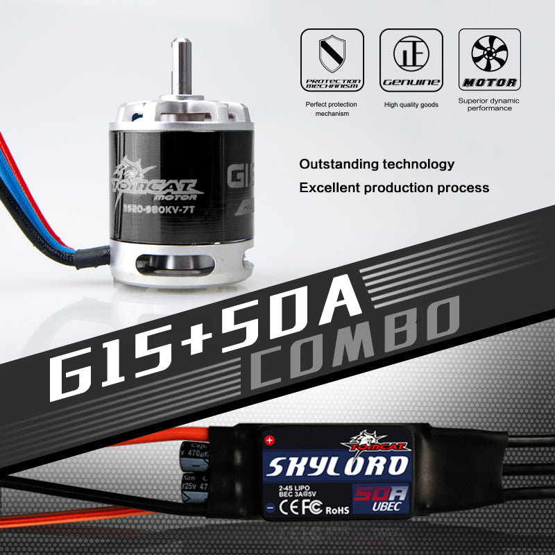 TomCat G15 3520-980KV Motor w/ Skylord 50A ESC Combo Set