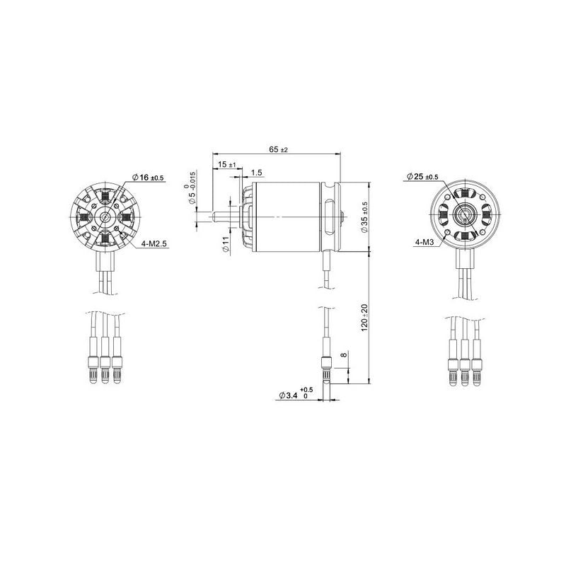 TomCat G25 3527-1140KV Outrunner Motor for (25 Glow) Balsa EP Airplane