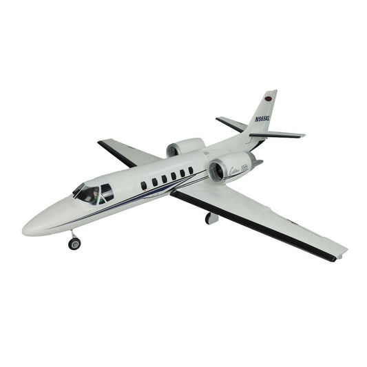 🌟🎉  Upgraded! Pre-Order Dynam Cessna 550 Turbo Jet V3 White 4S Twin 64mm RC EDF Jet w/ Flaps