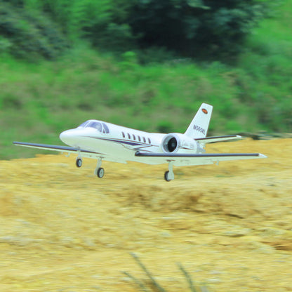 🌟🎉  Upgraded! Pre-Order Dynam Cessna 550 Turbo Jet V3 White 4S Twin 64mm RC EDF Jet w/ Flaps