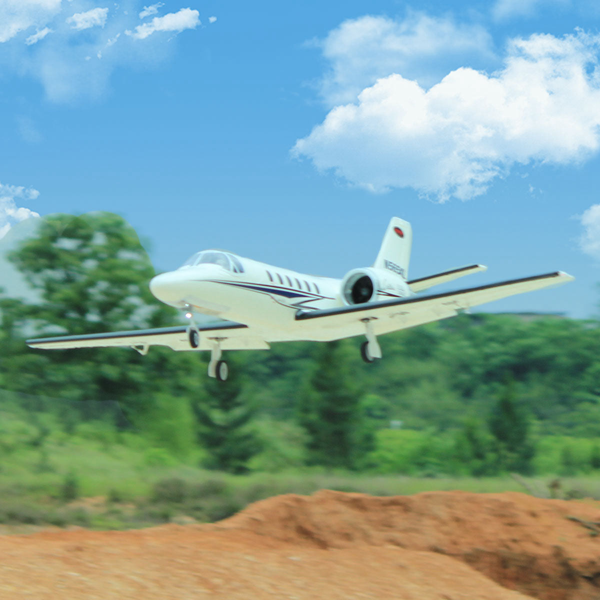 🌟🎉  Upgraded! Pre-Order Dynam Cessna 550 Turbo Jet V3 White 4S Twin 64mm RC EDF Jet w/ Flaps