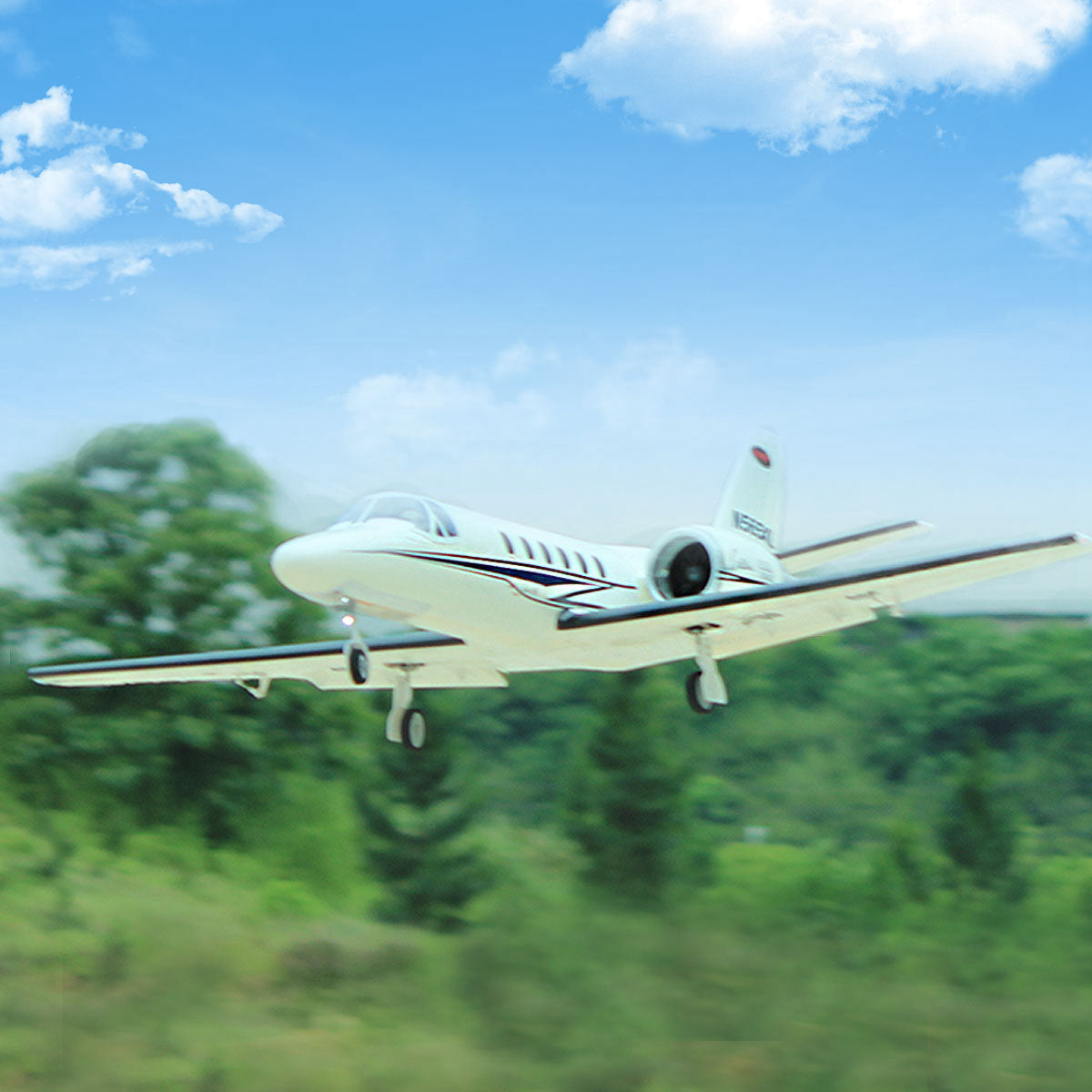 🌟🎉  Upgraded! Pre-Order Dynam Cessna 550 Turbo Jet V3 White 4S Twin 64mm RC EDF Jet w/ Flaps