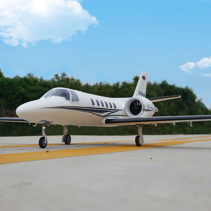 🌟🎉  Upgraded! Pre-Order Dynam Cessna 550 Turbo Jet V3 White 4S Twin 64mm RC EDF Jet w/ Flaps